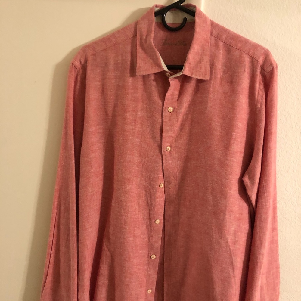 TASSO ELBA MENS M LONG SLEEVE BUTTON DOWN ORANGE